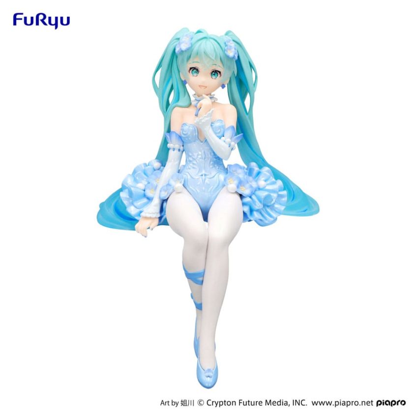 Hatsune Miku Noodle Stopper PVC Statue Flower Fairy Nemophila Pail Blue Color Ver.