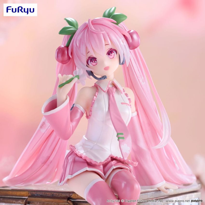 Hatsune Miku Noodle Stopper PVC Statue Sakura Miku 2024 Pearl Color Ver. 15 cm