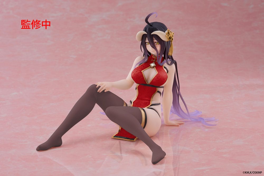 Overlord PVC Statue Desktop Cute Figure Albedo Chinese Dress Ver. Renewal 13 cm by Taito Prize - Overlord