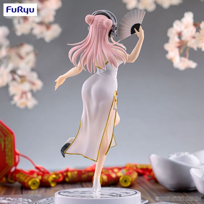 Super Sonico Trio-Try-iT PVC Statue White China Dress Ver. 21 cm by Furyu - Super Sonico
