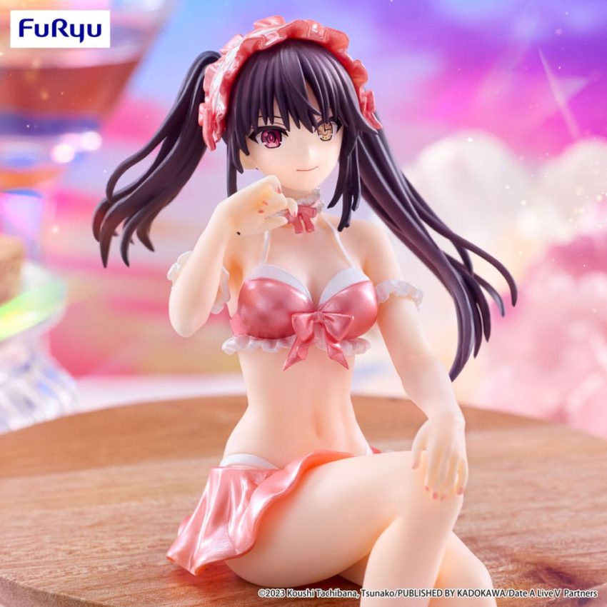 Date A Live V Noodle Stopper PVC Statue Kurumi Tokisaki Swimsuit Pastel Red Color Ver. 15 cm by Furyu - Date A Live