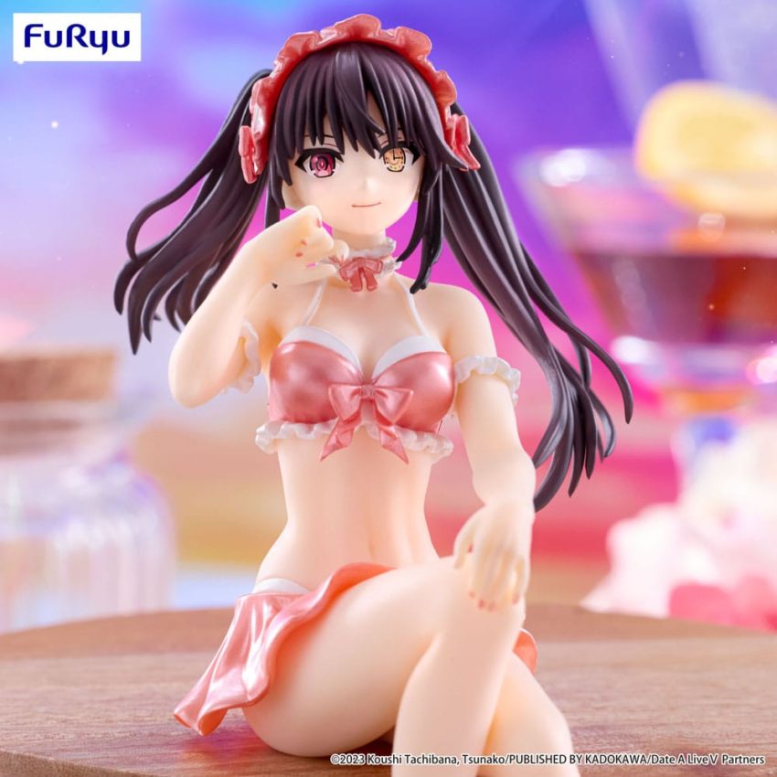 Date A Live V Noodle Stopper PVC Statue Kurumi Tokisaki Swimsuit Pastel Red Color Ver. 15 cm by Furyu - Date A Live