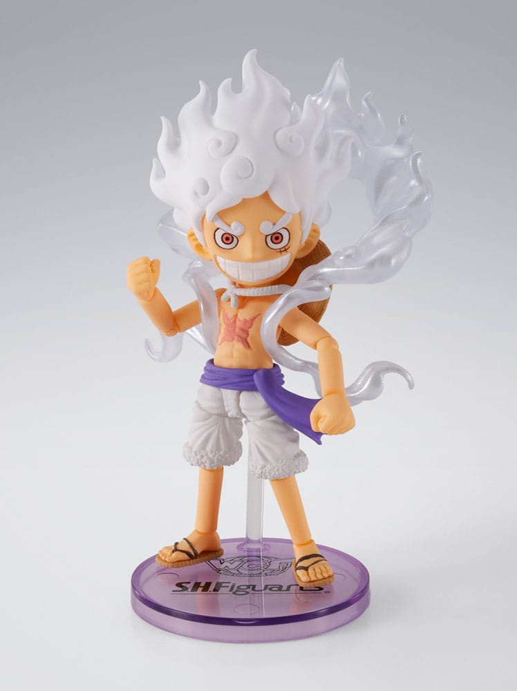 One Piece World Collactable Figures x S.H. Figuarts Action Figure Monkey D. Luffy Gear 5 8 cm by Bandai Tamashii Nations - One Piece