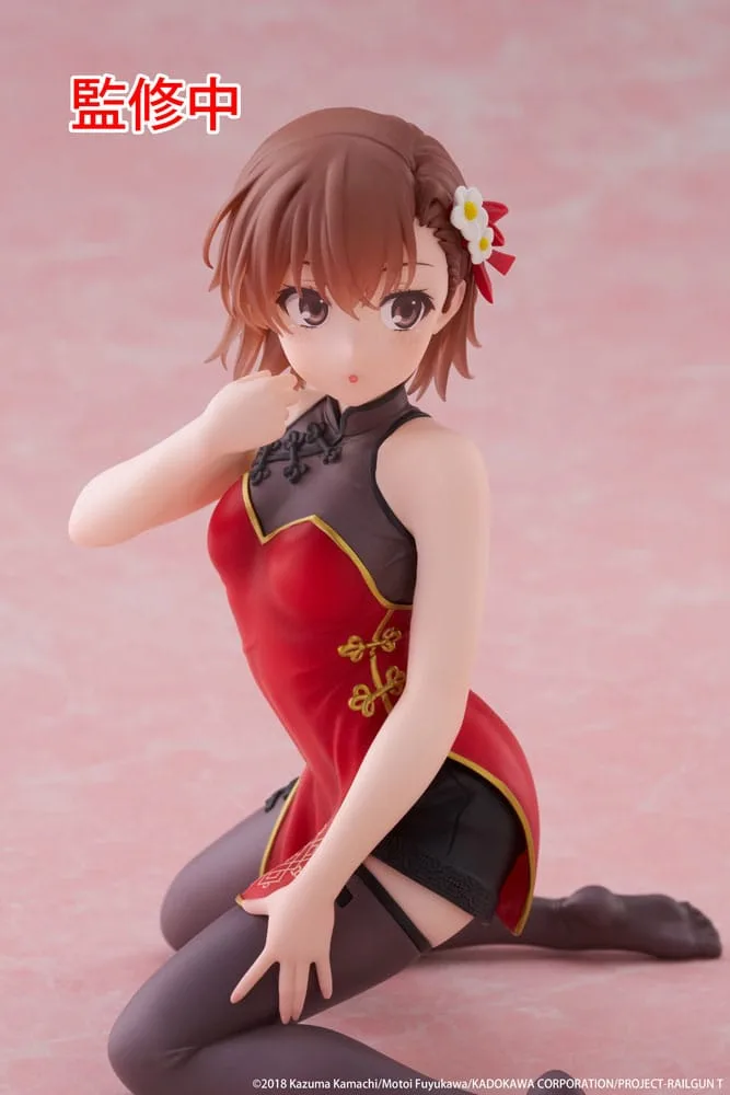 A Certain Scientific Railgun PVC Statue Desktop Cute Figure Mikoto Misaka Chinese Dress Ver. 13 cm by Taito Prize - A Certain Scientific
