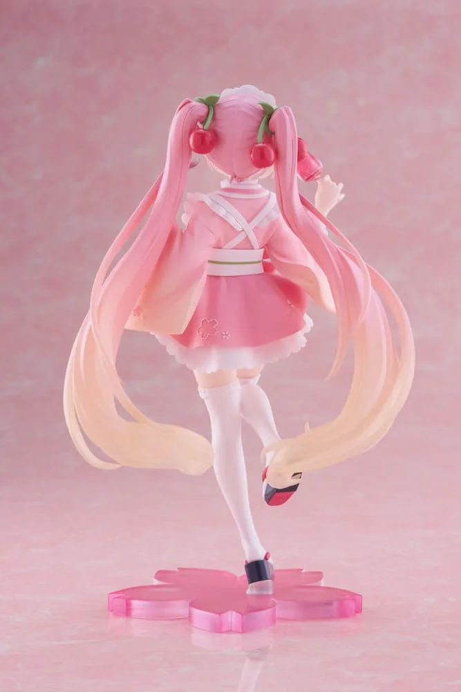 Hatsune Miku PVC Statue Newley Written Sakura Miku Japanese Cafe Ver. Reissue 18 cm by Taito Prize - Hatsune Miku