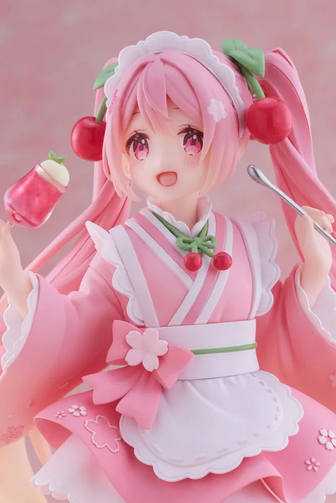 Hatsune Miku PVC Statue Newley Written Sakura Miku Japanese Cafe Ver. Reissue 18 cm by Taito Prize - Hatsune Miku