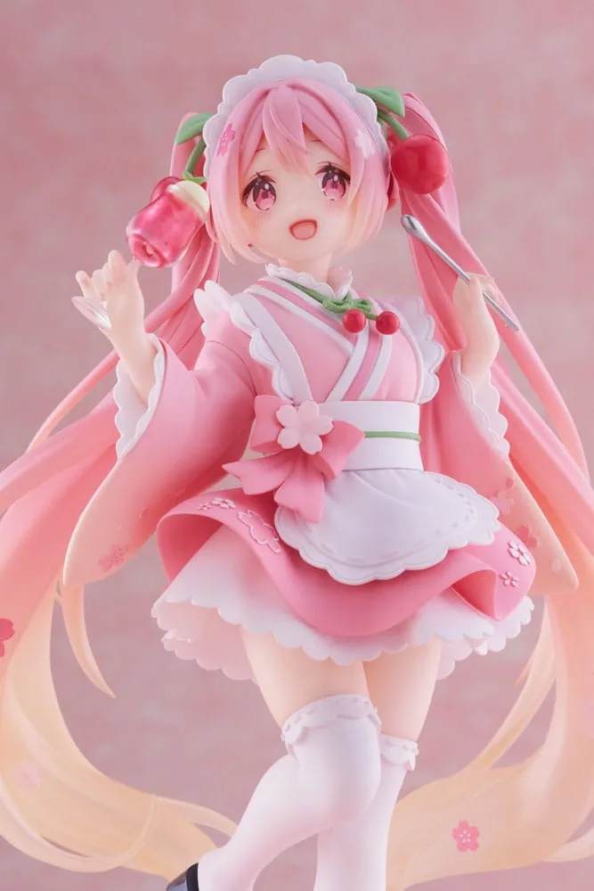 Hatsune Miku PVC Statue Newley Written Sakura Miku Japanese Cafe Ver. Reissue 18 cm by Taito Prize - Hatsune Miku