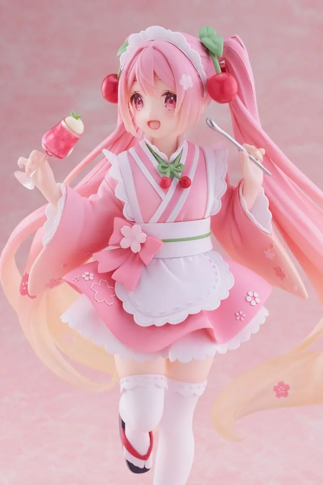 Hatsune Miku PVC Statue Newley Written Sakura Miku Japanese Cafe Ver. Reissue 18 cm by Taito Prize - Hatsune Miku