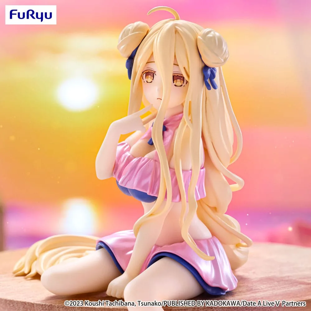 Date A Live V Noodle Stopper PVC Statue Mukuro Hoshimiya Swimsuit Pastel Pink Color Ver. 13 cm by Furyu - Date A Live