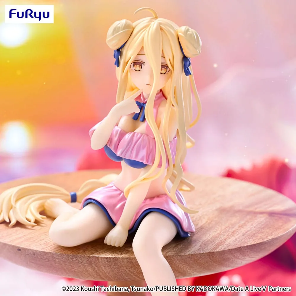 Date A Live V Noodle Stopper PVC Statue Mukuro Hoshimiya Swimsuit Pastel Pink Color Ver. 13 cm by Furyu - Date A Live