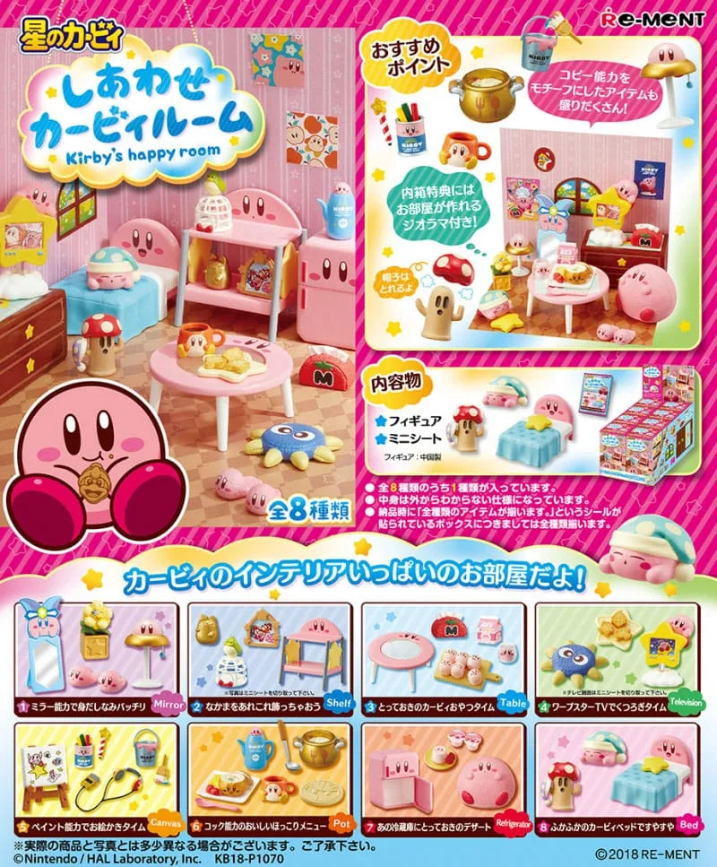 Kirby Mini Figures Kirby's Happy Room Display (8) by Re-Ment - Kirby