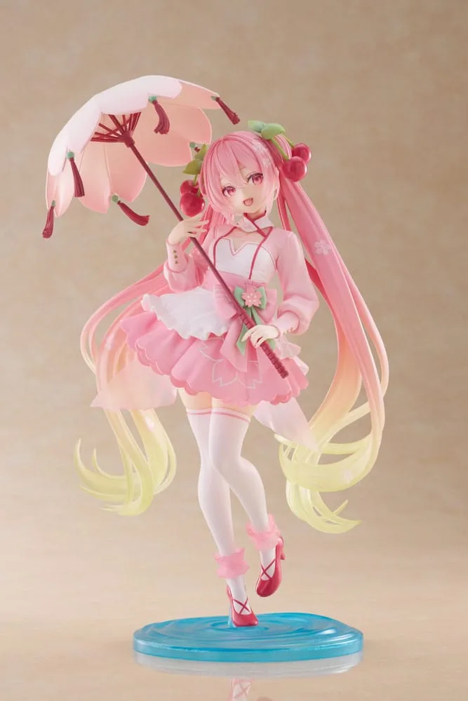 Hatsune Miku AMP PVC Statue Newley Written Sakura Miku Sakura Dress Ver. 21 cm by Taito Prize - Hatsune Miku
