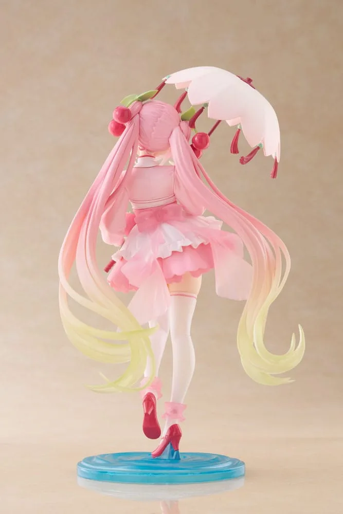 Hatsune Miku AMP PVC Statue Newley Written Sakura Miku Sakura Dress Ver. 21 cm by Taito Prize - Hatsune Miku