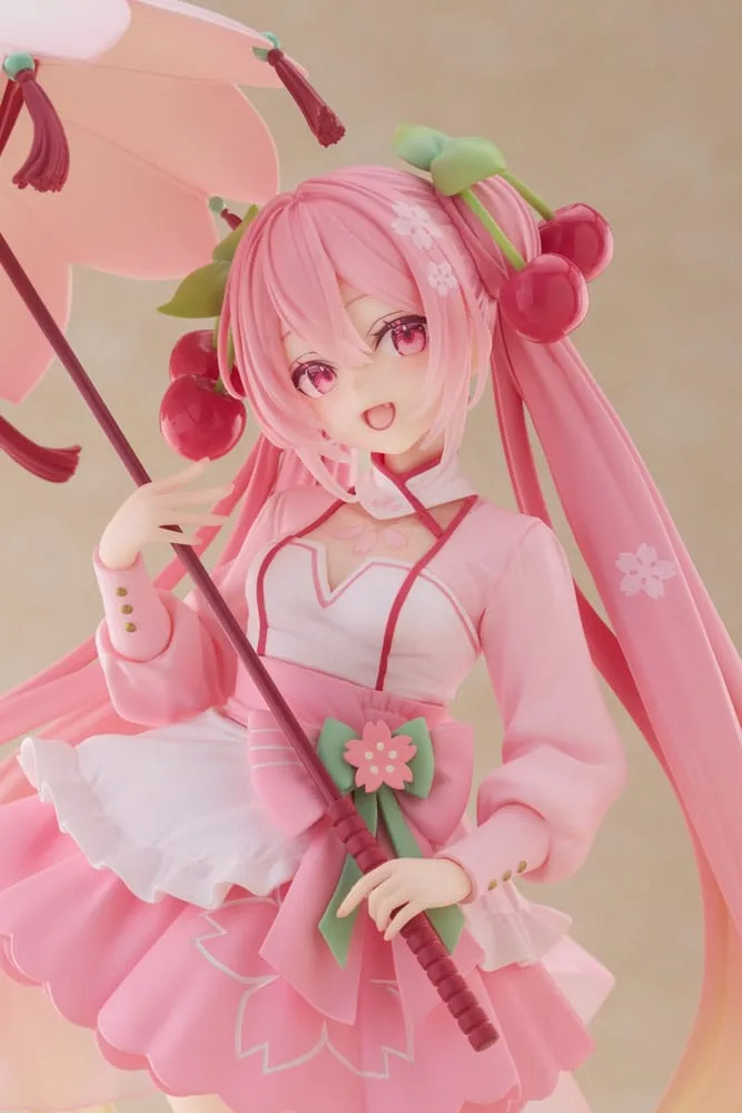 Hatsune Miku AMP PVC Statue Newley Written Sakura Miku Sakura Dress Ver. 21 cm by Taito Prize - Hatsune Miku