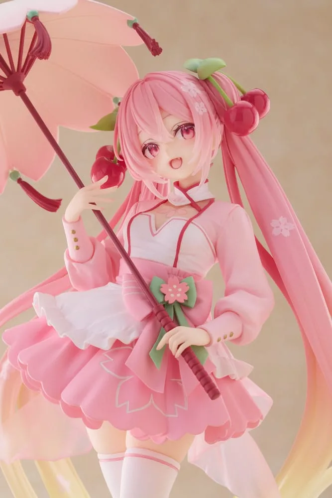 Hatsune Miku AMP PVC Statue Newley Written Sakura Miku Sakura Dress Ver. 21 cm by Taito Prize - Hatsune Miku