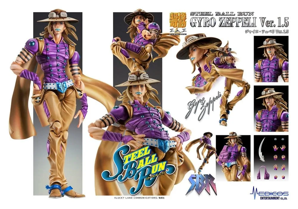 jojos-bizarre-adventure-part-7-steel-ball-run-super-action-action-figure-chozokado-gyro-zeppeli-ver15-16-cm-4573699559594-10-jpg JoJo's Bizarre Adventure Part 7: Steel Ball Run Super Action Action Figure Chozokado Gyro Zeppeli Ver.1.5 16 cm by Medicos Entertainment - JoJo´s Bizarre Adventure