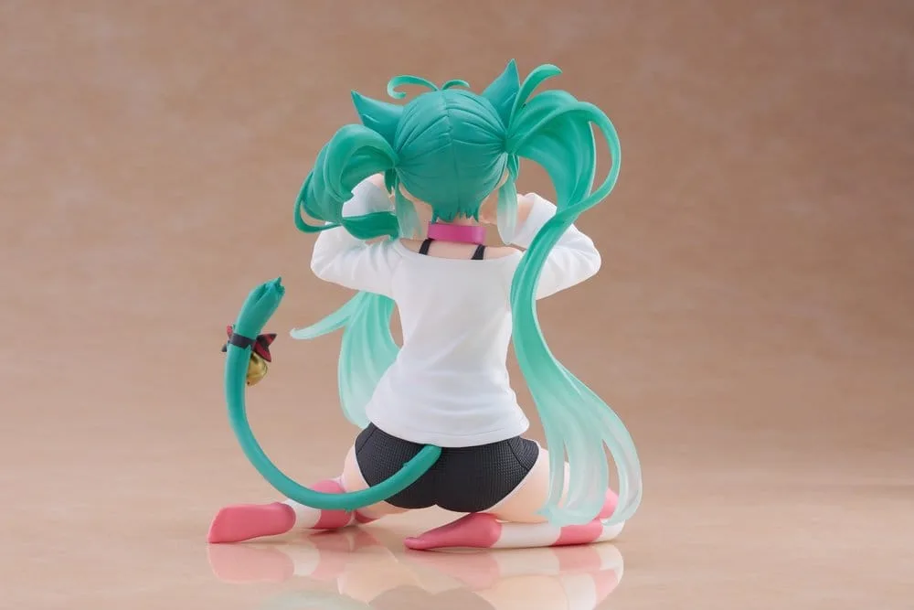 Hatsune Miku PVC Statue Desktop Cute Figure Hatsune Miku Cat Ear T-Shirt Ver. 13 cm by Taito Prize - Hatsune Miku