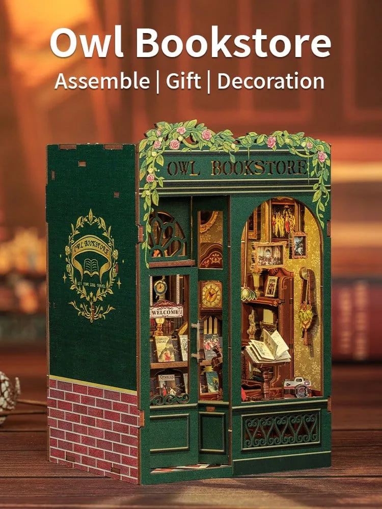 Book Nook Owl Bookstore 17 x 12 cm by CuteBee - Other