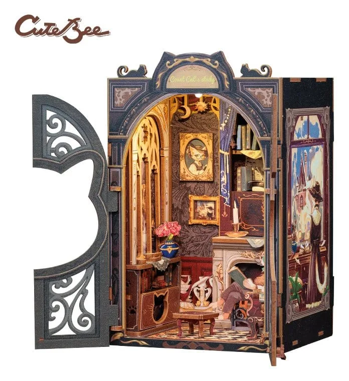 Book Nook Count Cat´s Study 17 x 12 cm by CuteBee - Other