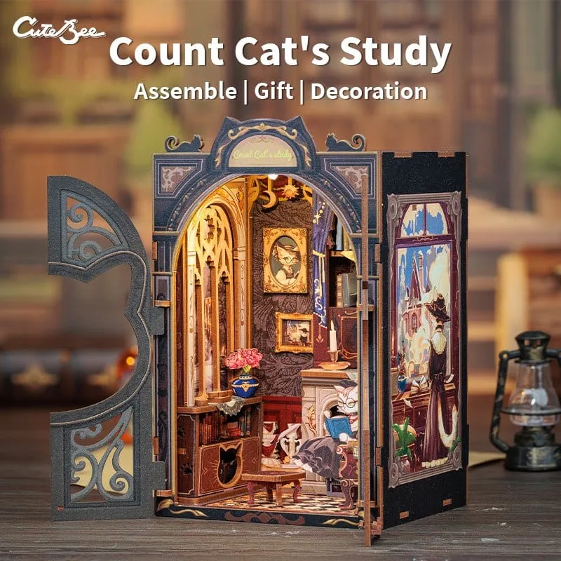Book Nook Count Cat´s Study 17 x 12 cm by CuteBee - Other