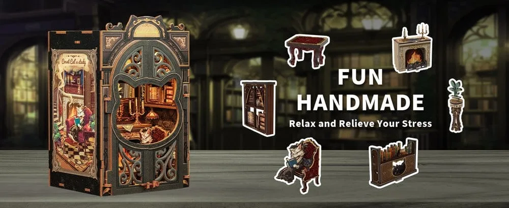 Book Nook Count Cat´s Study 17 x 12 cm by CuteBee - Other