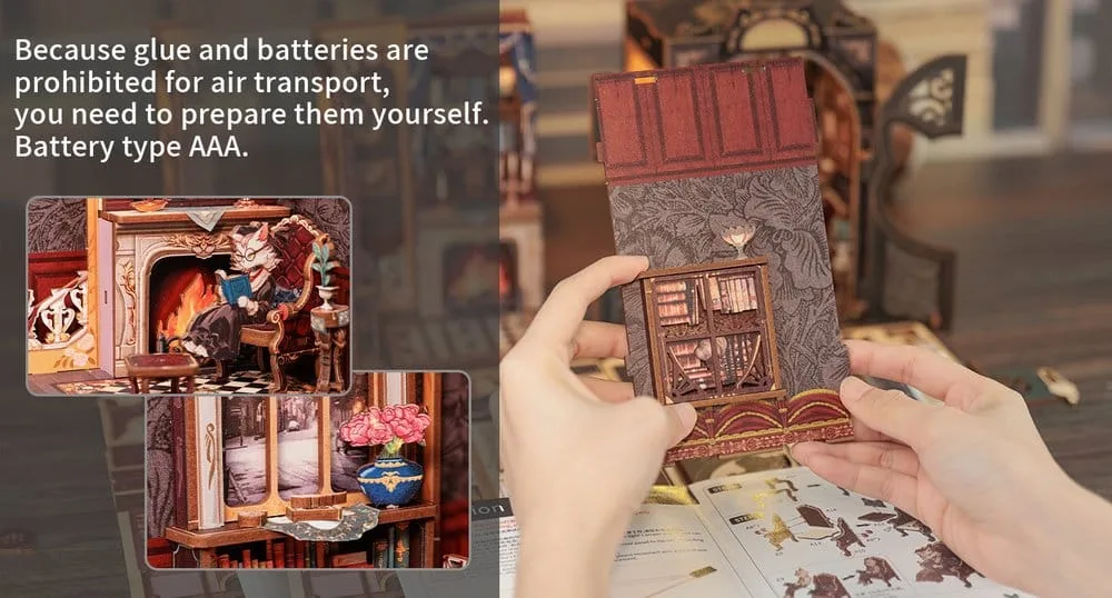 Book Nook Count Cat´s Study 17 x 12 cm by CuteBee - Other