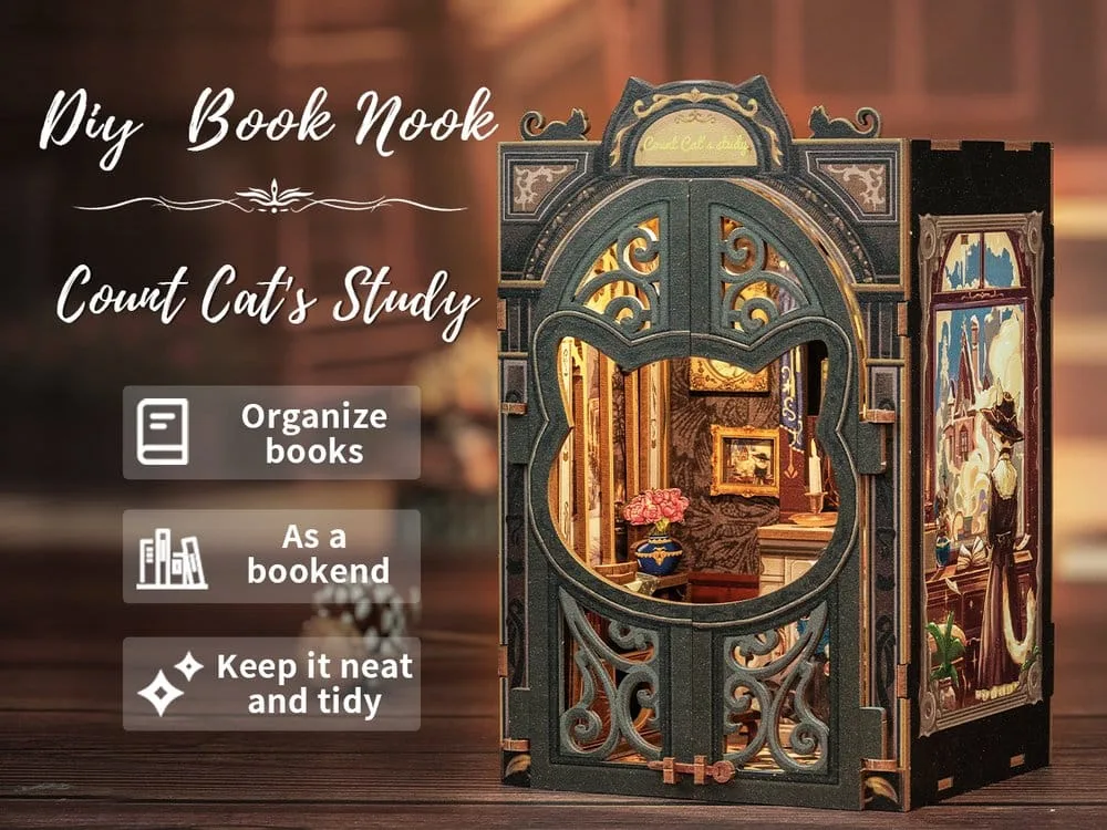 Book Nook Count Cat´s Study 17 x 12 cm by CuteBee - Other