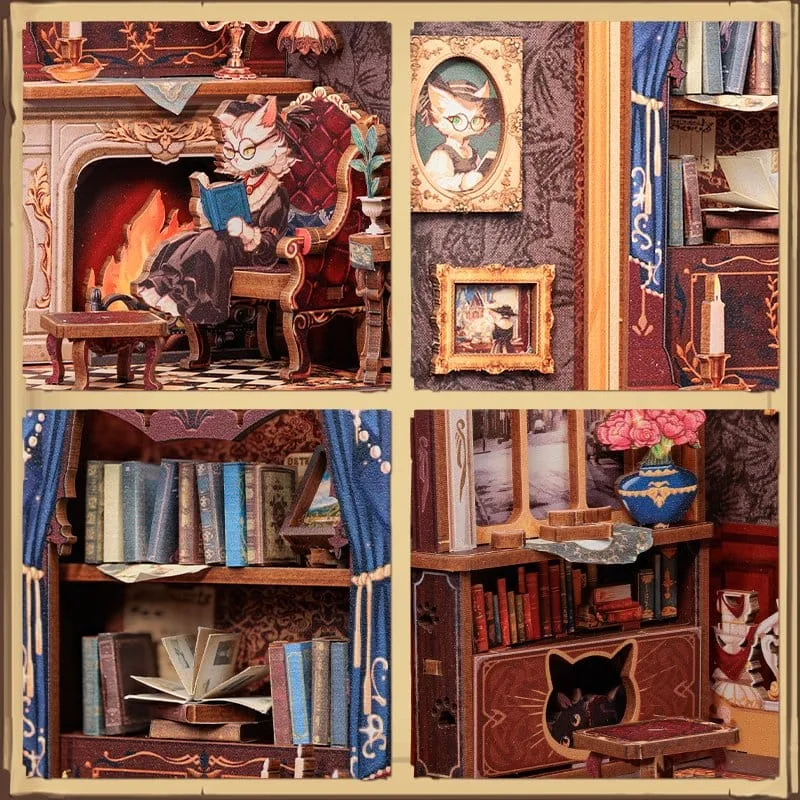 Book Nook Count Cat´s Study 17 x 12 cm by CuteBee - Other