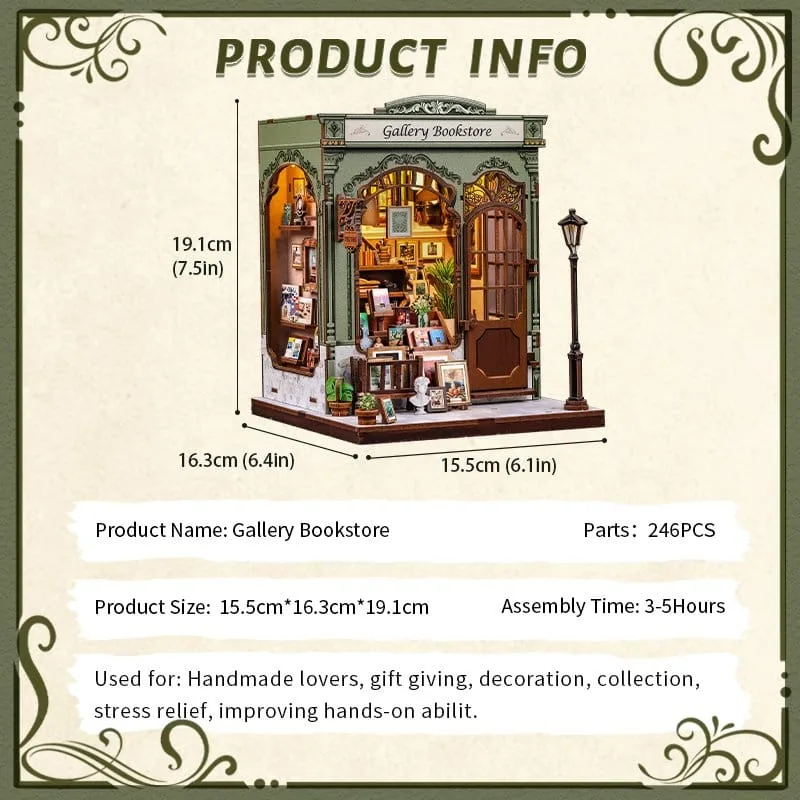 Miniature House Model Kit Gallery Bookstore 20 x 16 cm by CuteBee - Other