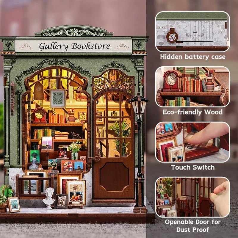 Miniature House Model Kit Gallery Bookstore 20 x 16 cm by CuteBee - Other
