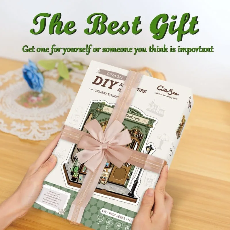 Miniature House Model Kit Gallery Bookstore 20 x 16 cm by CuteBee - Other