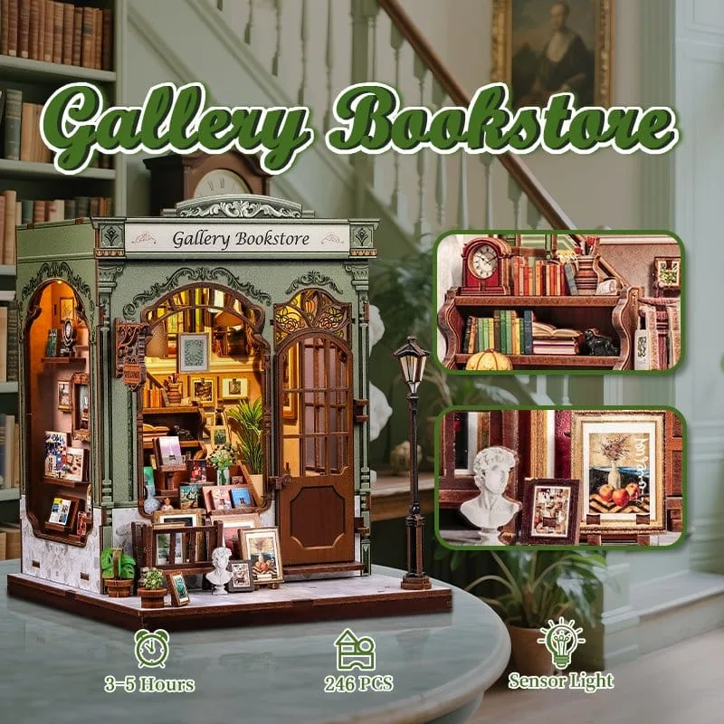 Miniature House Model Kit Gallery Bookstore 20 x 16 cm by CuteBee - Other