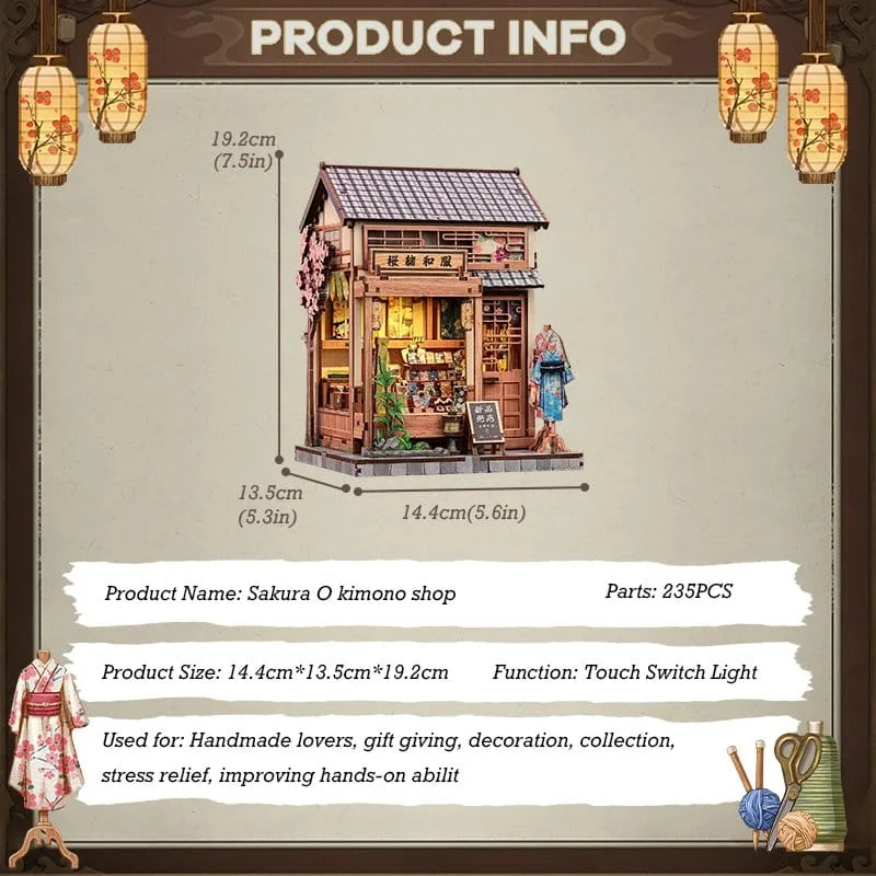 Miniature House Model Kit Sakura O Kimono Shop 19 x 14 cm by CuteBee - Other