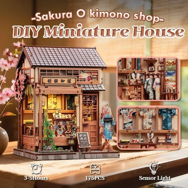 Miniature House Model Kit Sakura O Kimono Shop 19 x 14 cm by CuteBee - Other