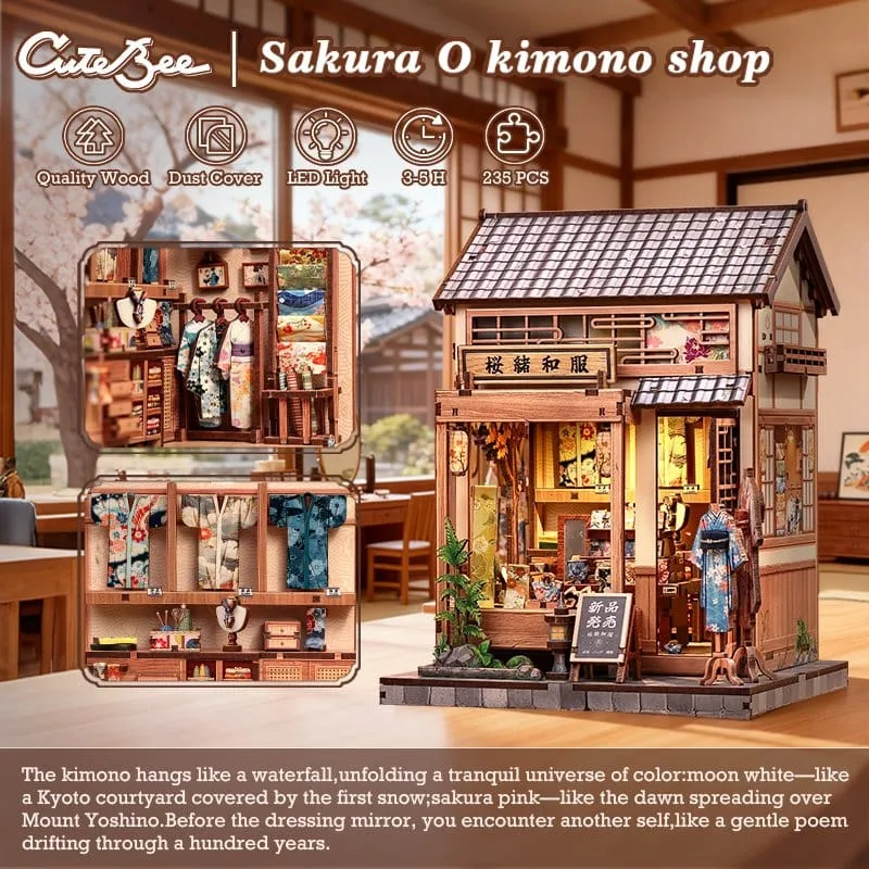 Miniature House Model Kit Sakura O Kimono Shop 19 x 14 cm by CuteBee - Other