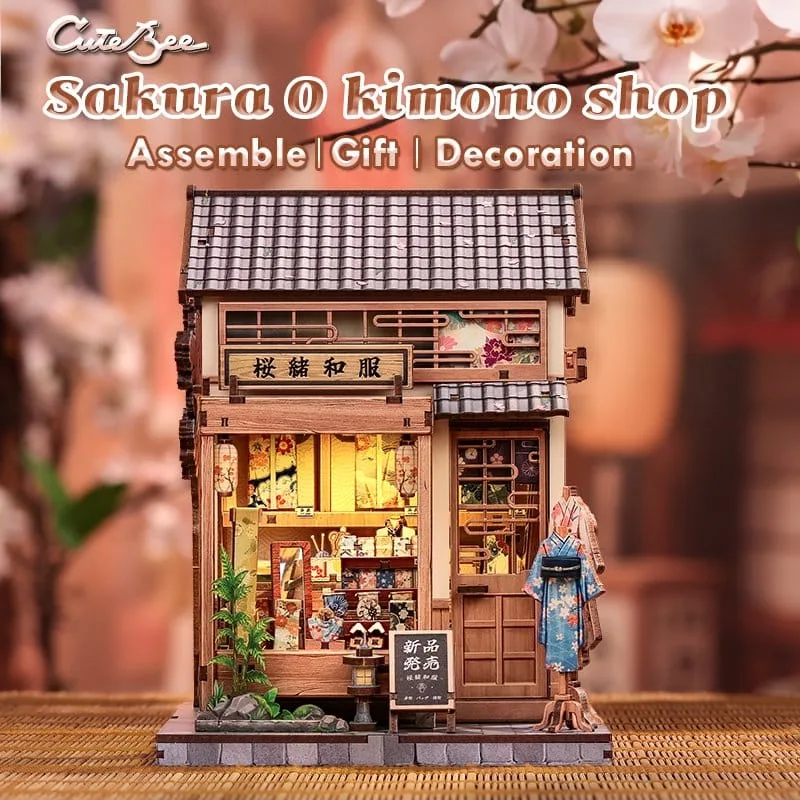 Miniature House Model Kit Sakura O Kimono Shop 19 x 14 cm by CuteBee - Other