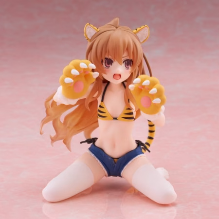 Toradora! Desktop Cute PVC Figure Taiga Aisaka (Tiger Costume Swimwear Ver.) 13 cm by Taito Prize - Toradora