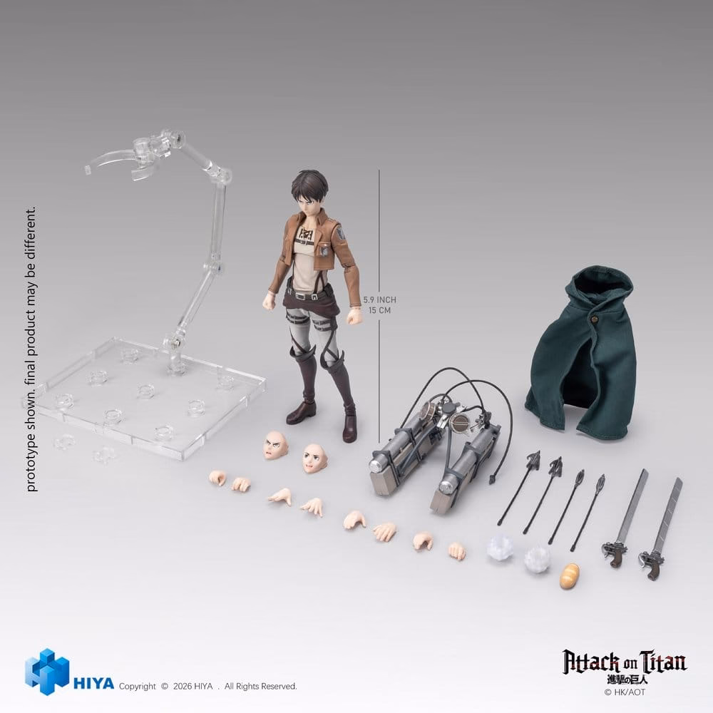Attack on Titan Exquisite Basic Series Action Figure 1/12 Eren Yeager 15 cm by Hiya Toys - Attack on Titan